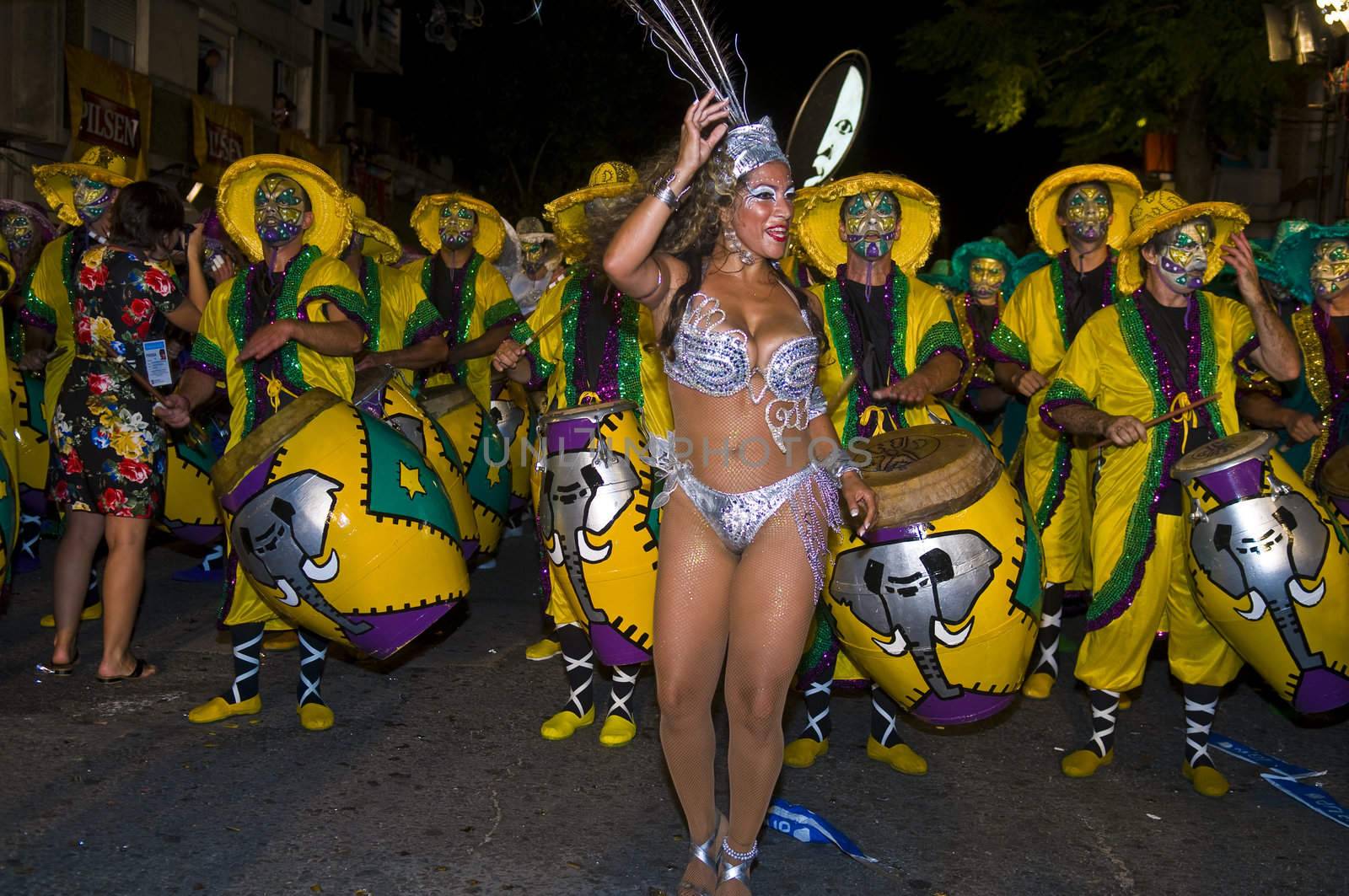 MONTEVIDEO, URUGUAY - FEB 05 2011 :  dancer participant in the annual national festival of Uruguay ,held in Montevideo Uruguay on February 05 2011