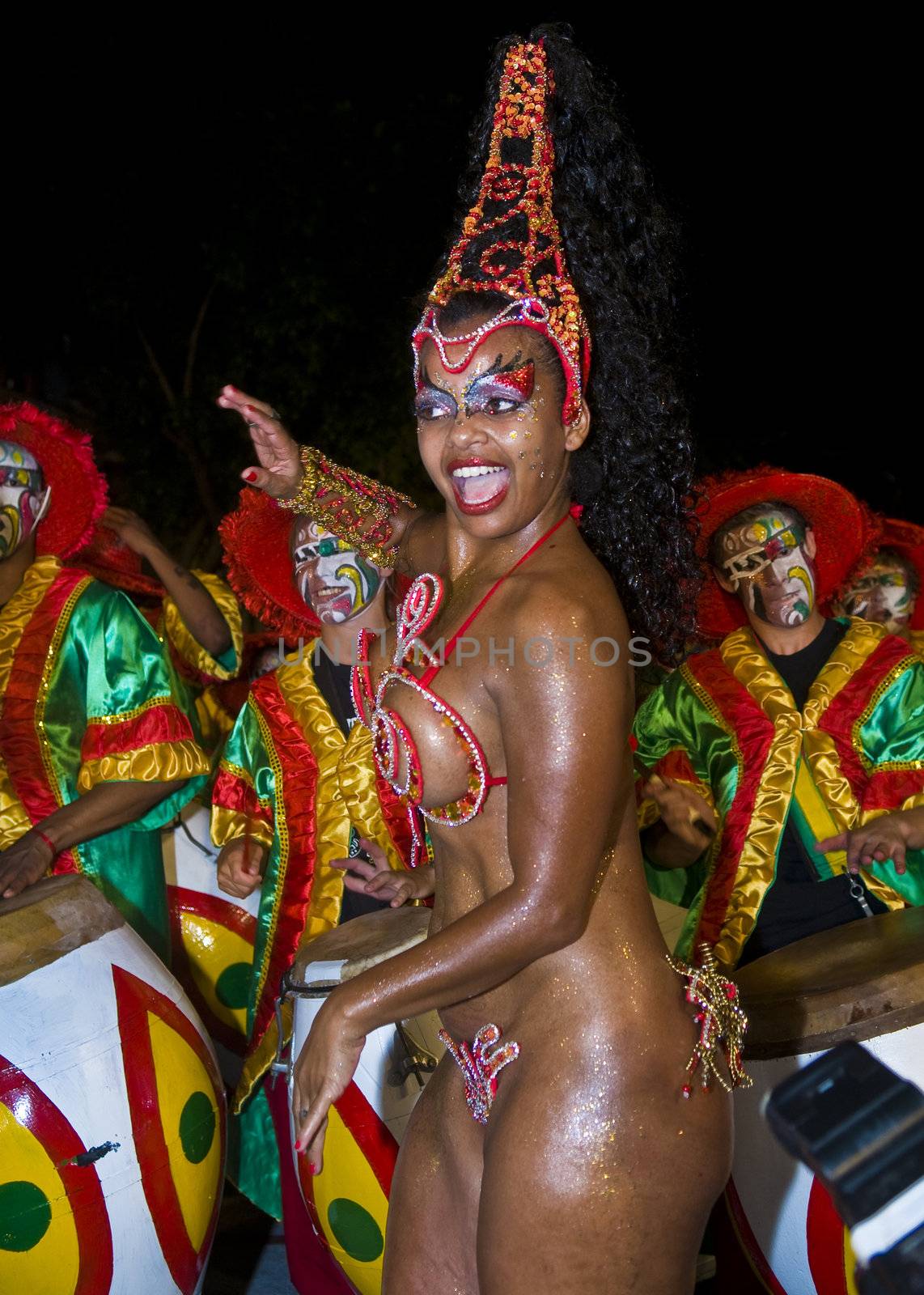 MONTEVIDEO, URUGUAY - FEB 05 2011 :  dancer participant in the annual national festival of Uruguay ,held in Montevideo Uruguay on February 05 2011