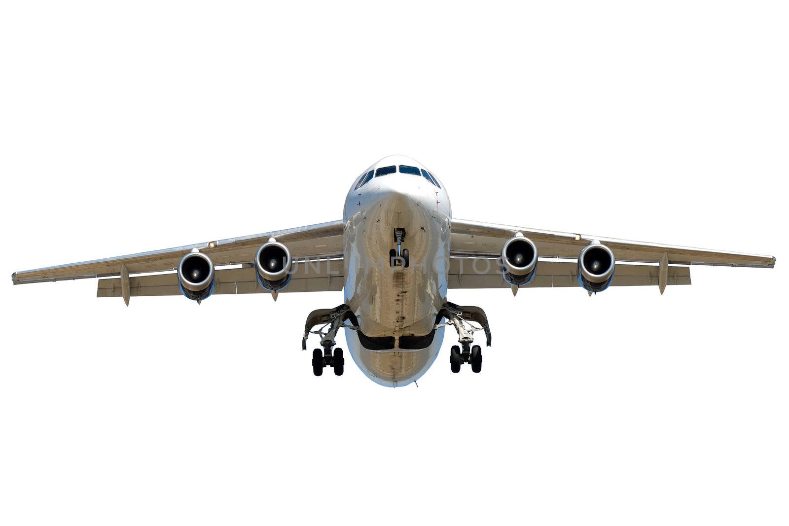 A jet plane on a clean white background