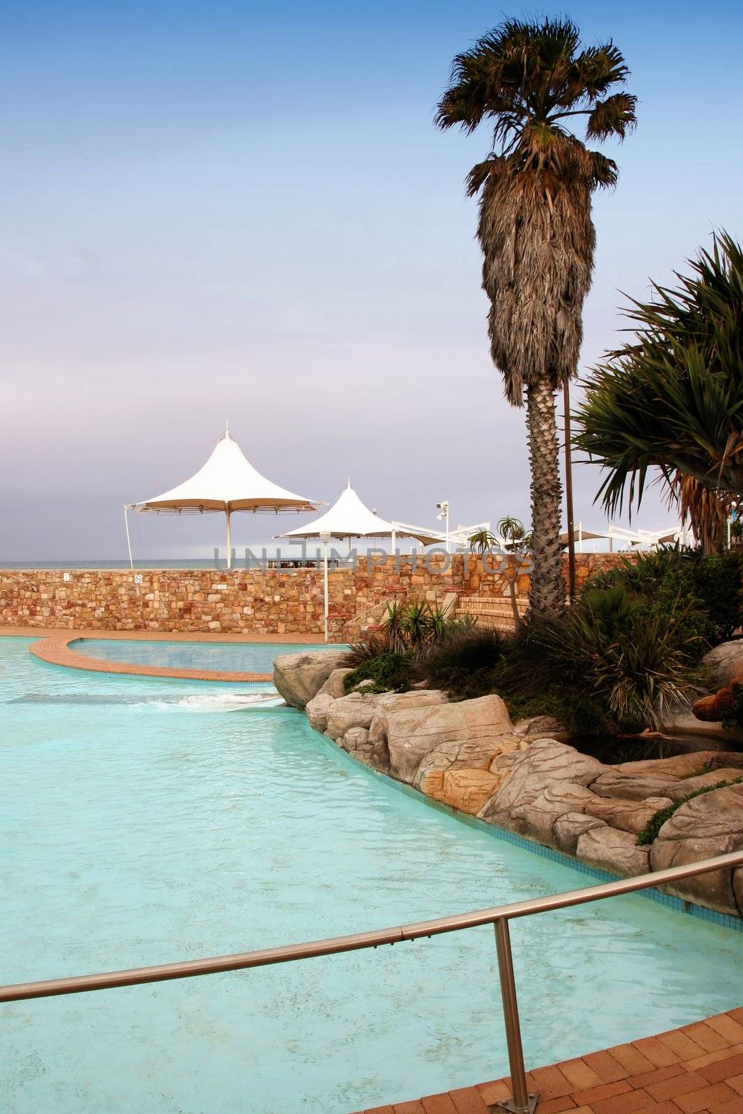 Swimming pools at a tourist destination in Port Elizabeth, South Africa