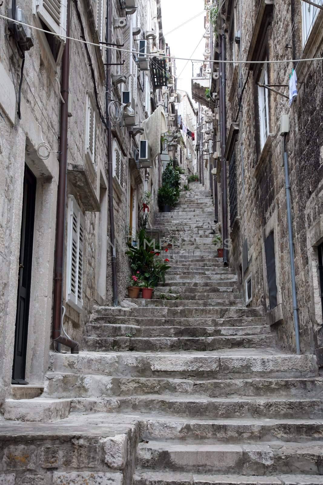 Street in Dubrovnik by atlas