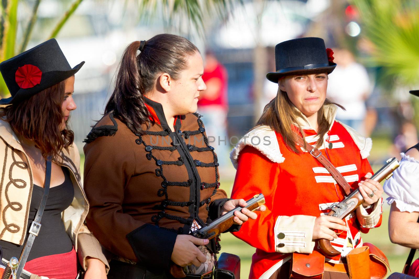 SAN FERNANDO, SPAIN - SEP 24: Actors taking part in the historical military reenacting of the oath of the Spanish constitution of 1812 on Sep 24, 2011 in San Fernando, Spain