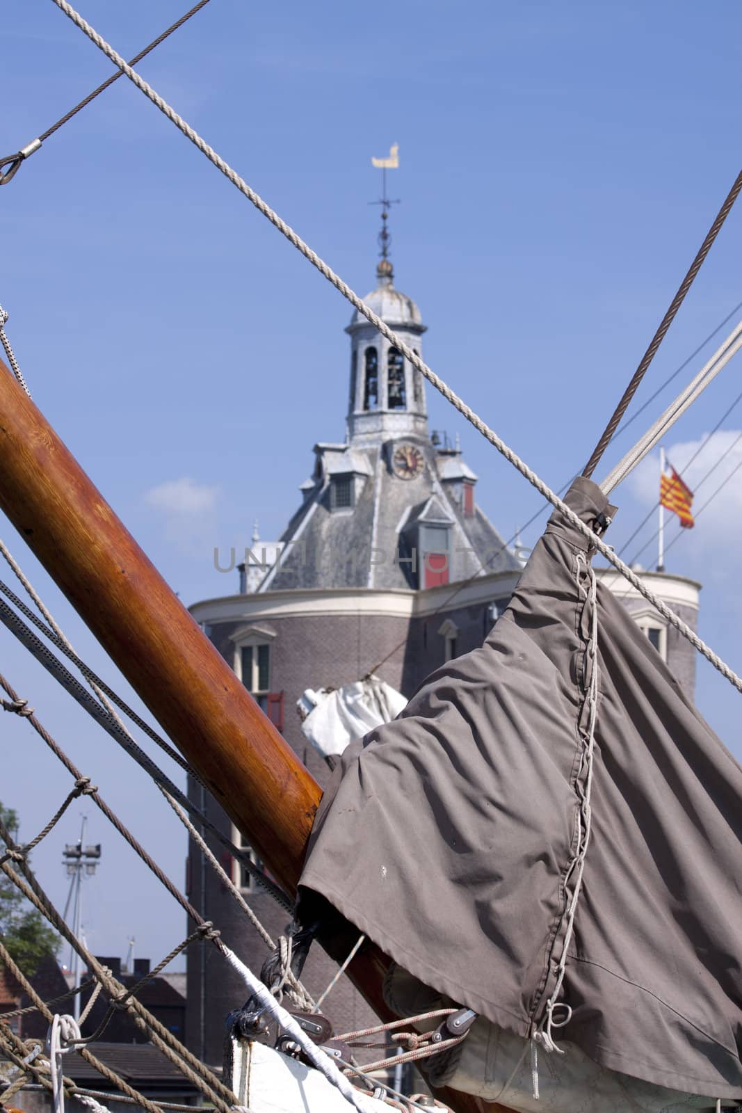 Historical town gate of the former harbour-town Enkhuizen