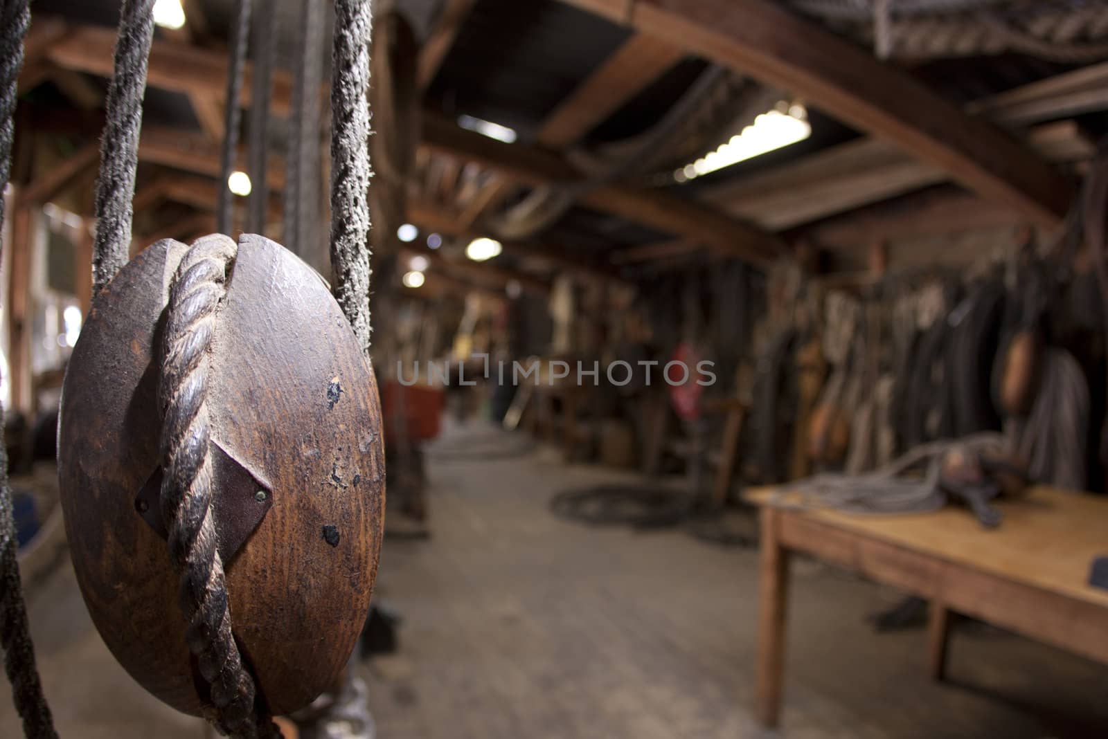Rigging in the harness-room at the Batavia wharf