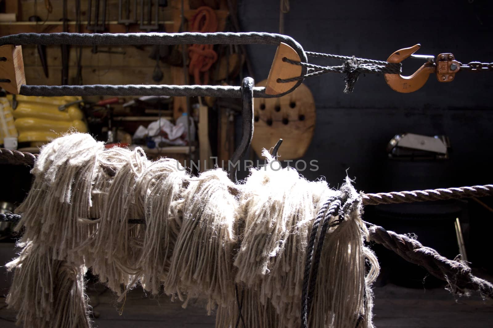 Rigging in the harness-room at the Batavia wharf