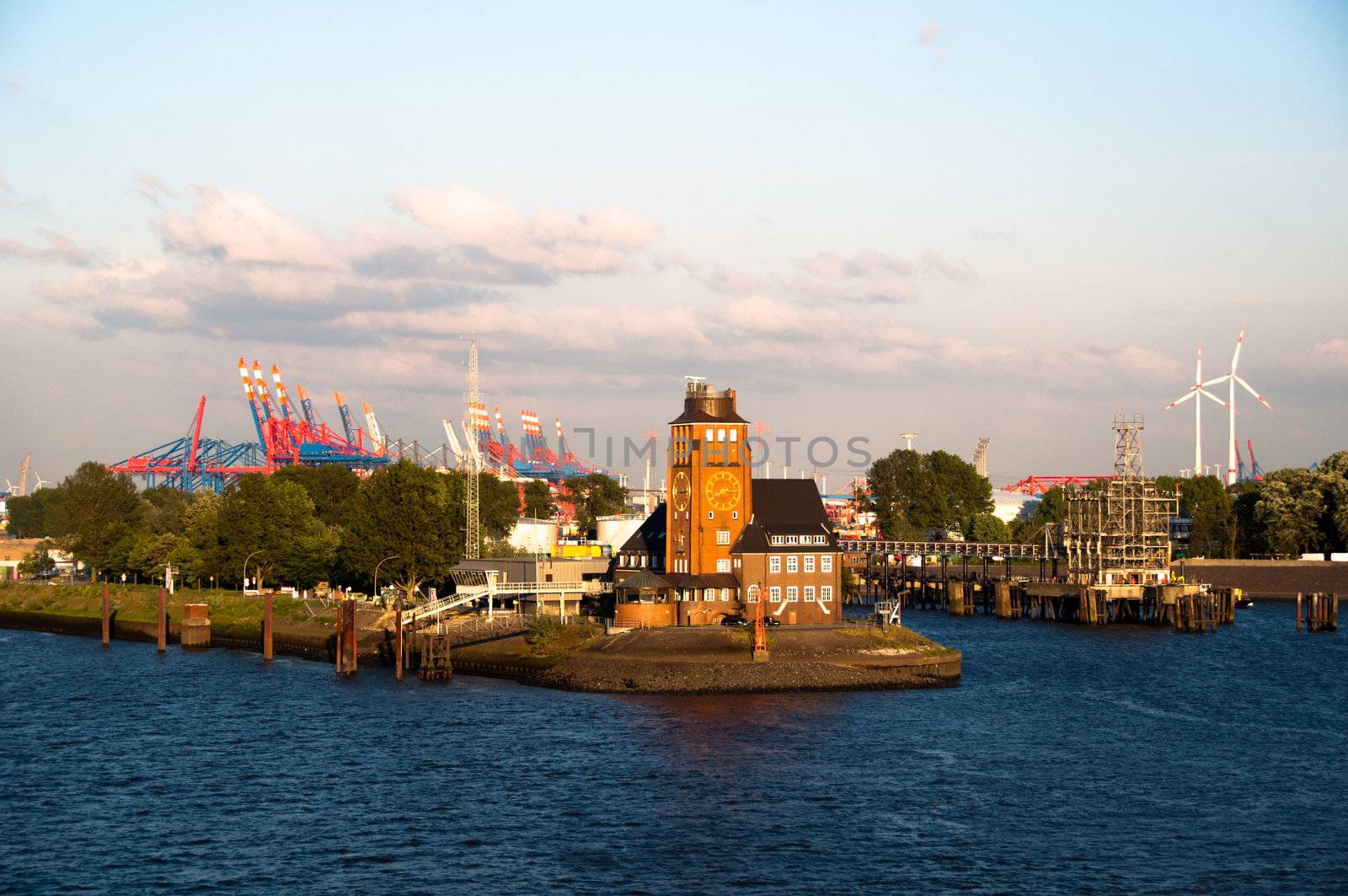 Pilot house Seemannshöft in the harbor of Hamburg, Germany