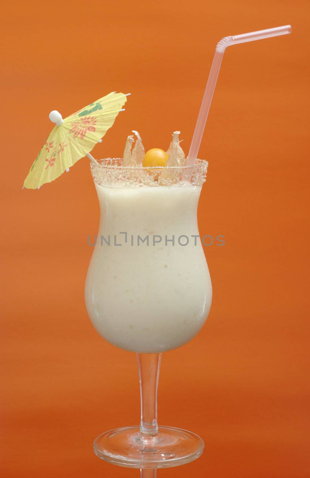 Guanabana Smoothie on Orange Background by ildi