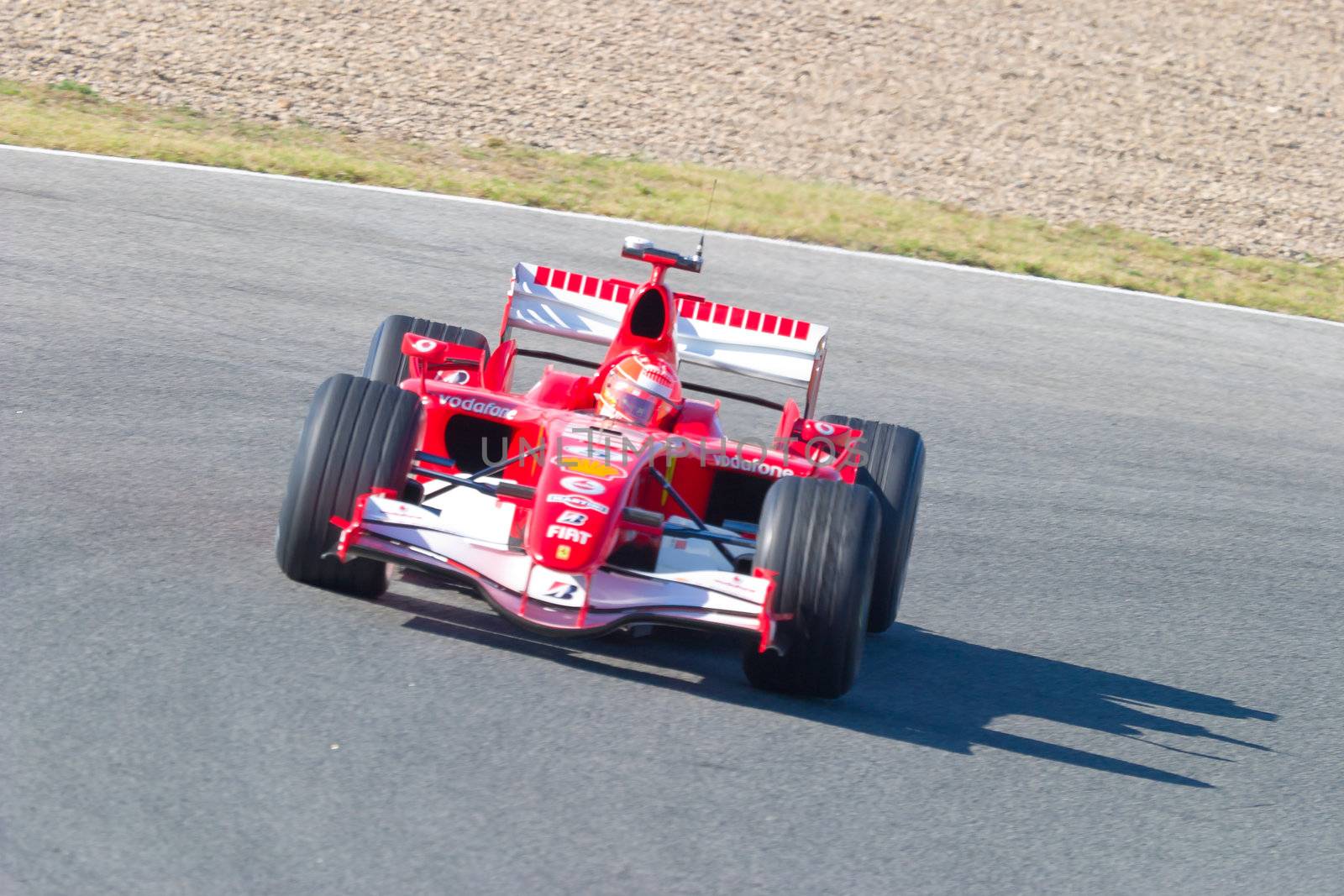JEREZ DE LA FRONTERA, SPAIN - OCT 11: Michael Schumacher of Scuderia Ferrari F1 races on training session on October 11 , 2006 in Jerez de la Frontera , Spain