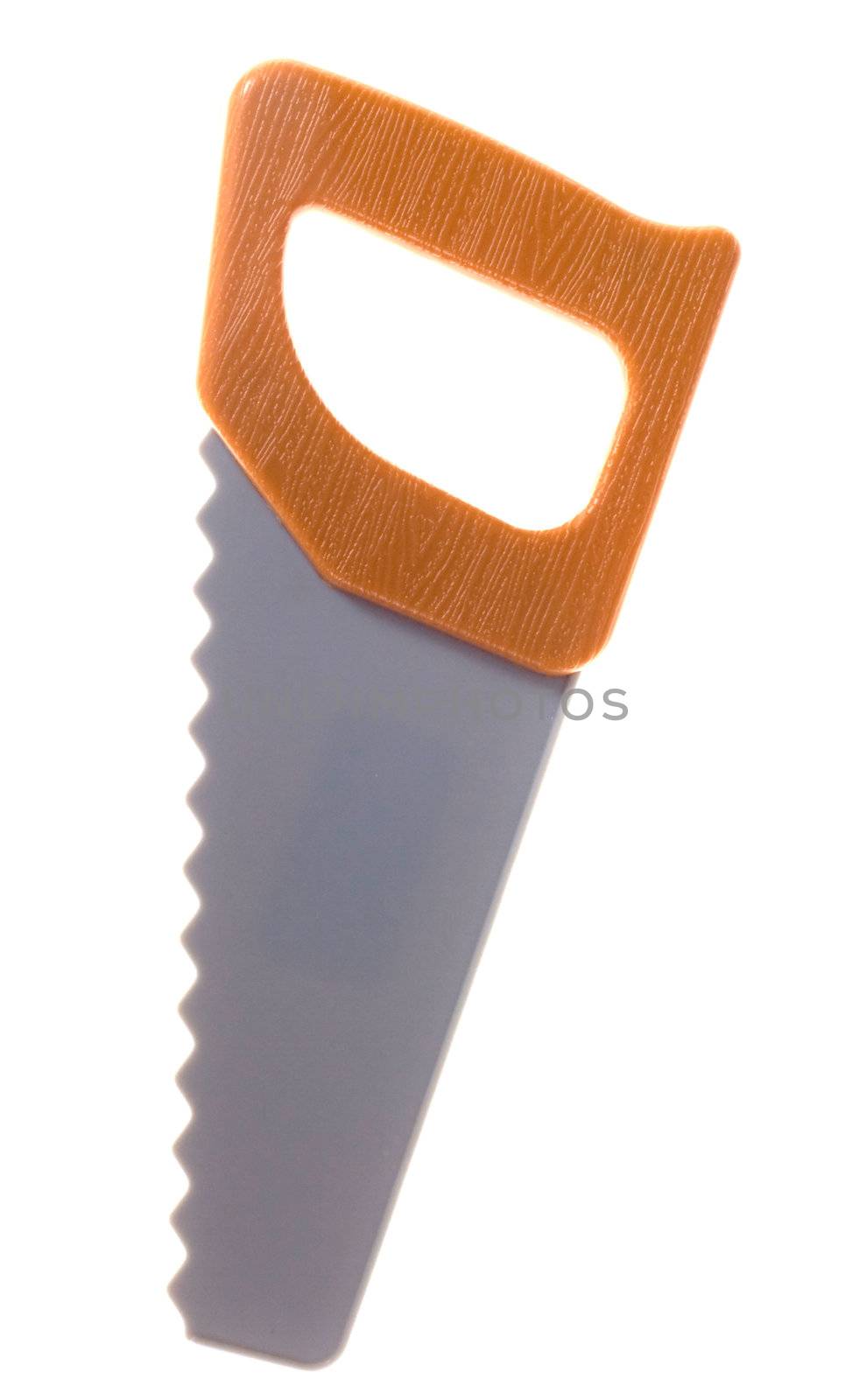 plastic saw, photo on white background