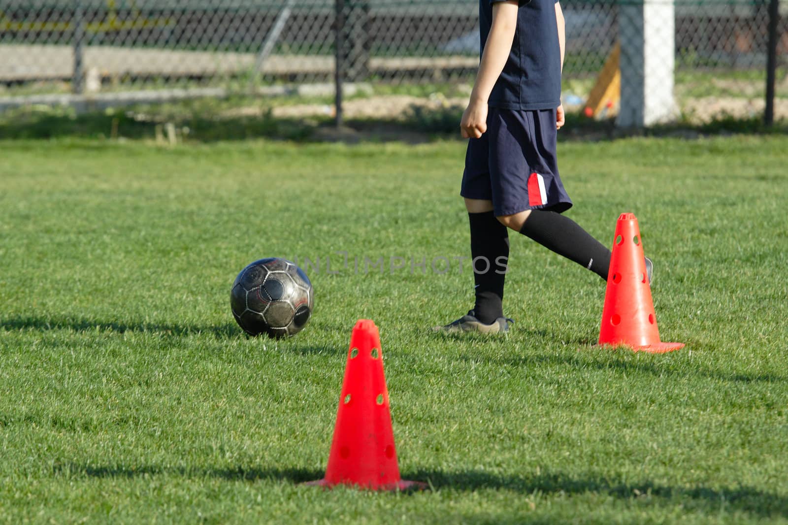 boy on training Soccer, the colored photo