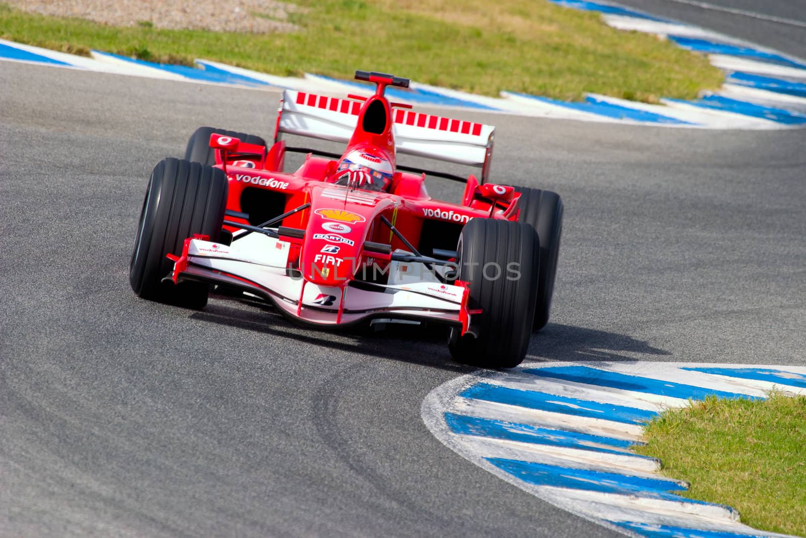 JEREZ DE LA FRONTERA, SPAIN - OCT 10: Marc Gene of Scuderia Ferrari F1 take a curve on training session on October 10 , 2006 in Jerez de la Frontera , Spain