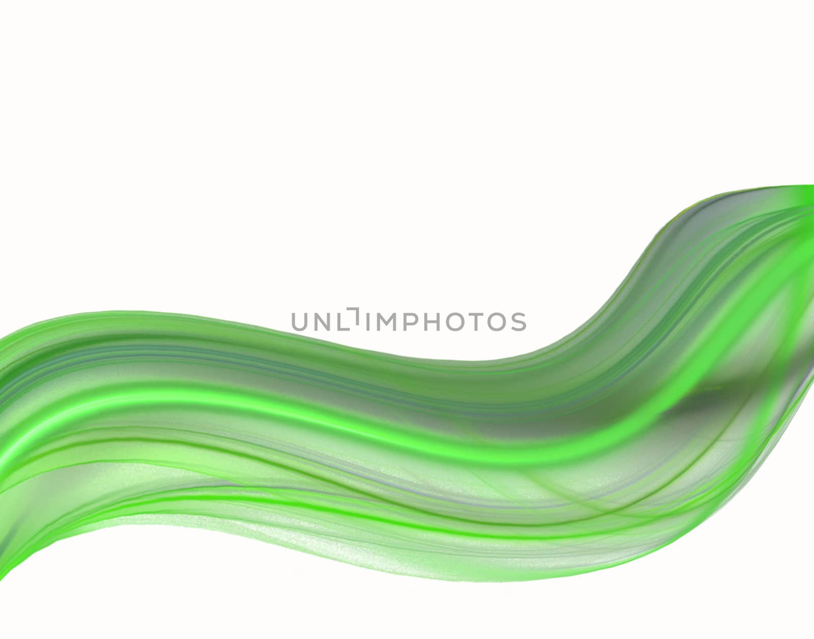 Green wavy fractal on a white background.