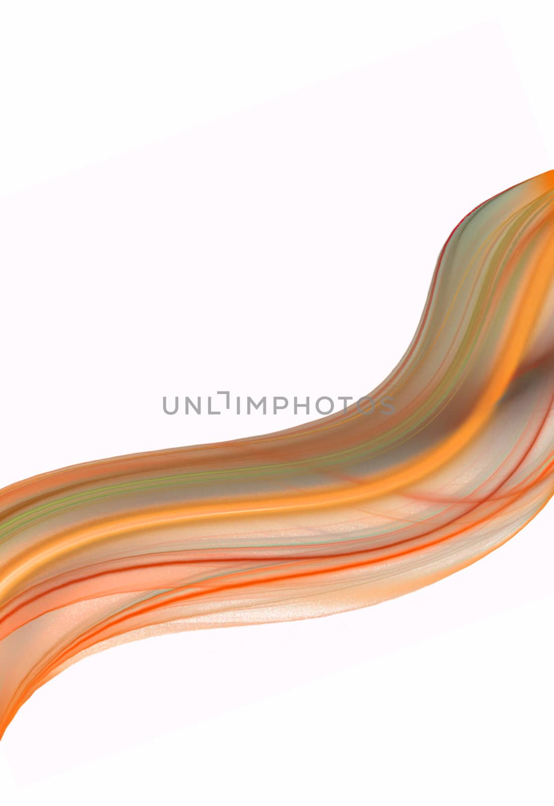 Orange wavy fractal on a white background.