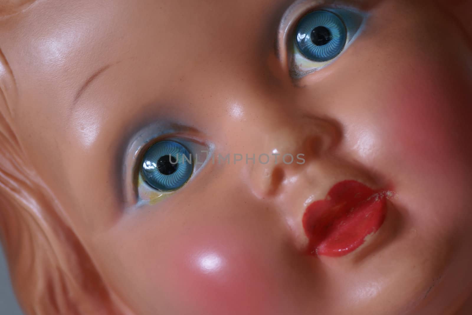 Close up of a plastic doll.
