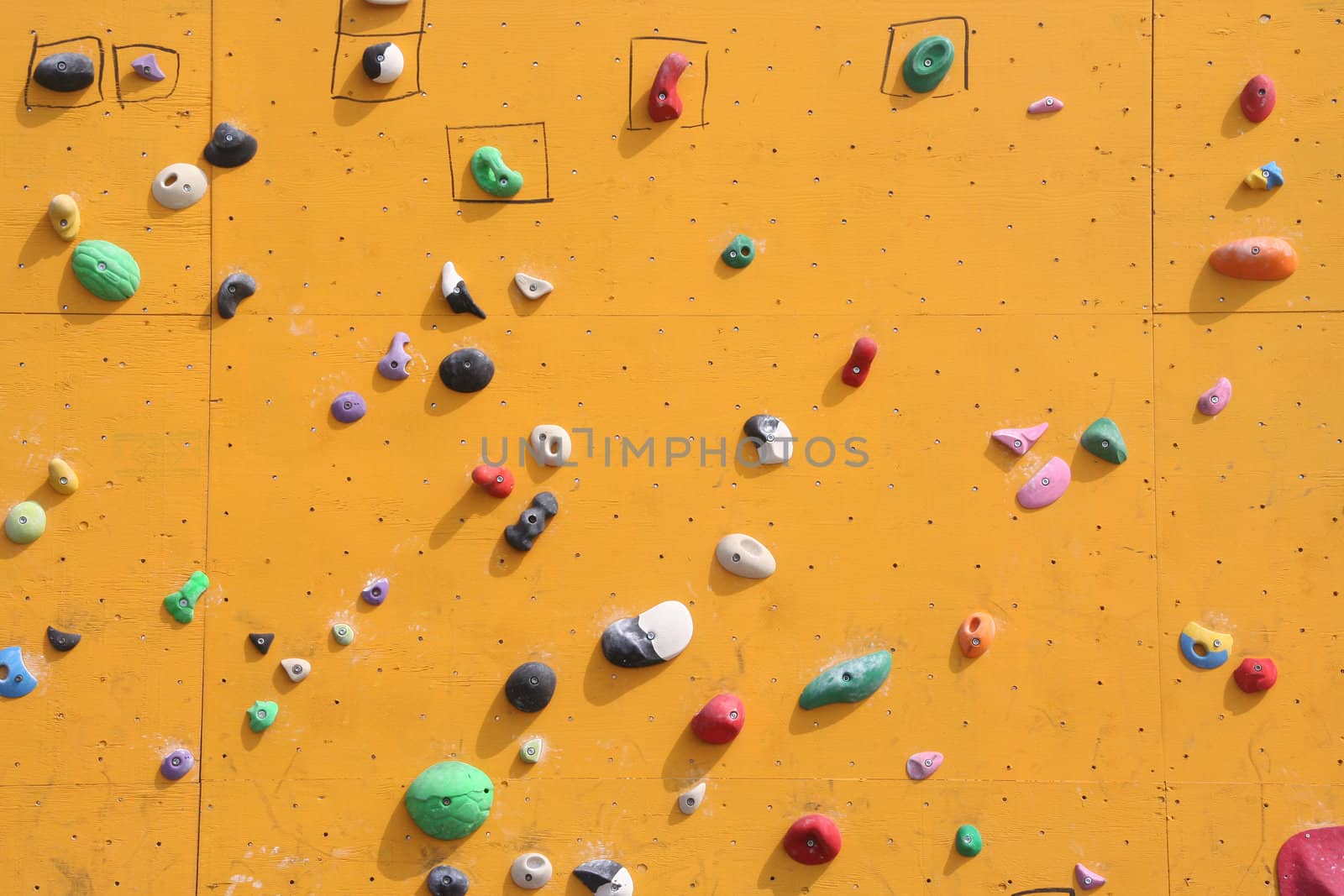 Close up of a bouldering wall for climbing