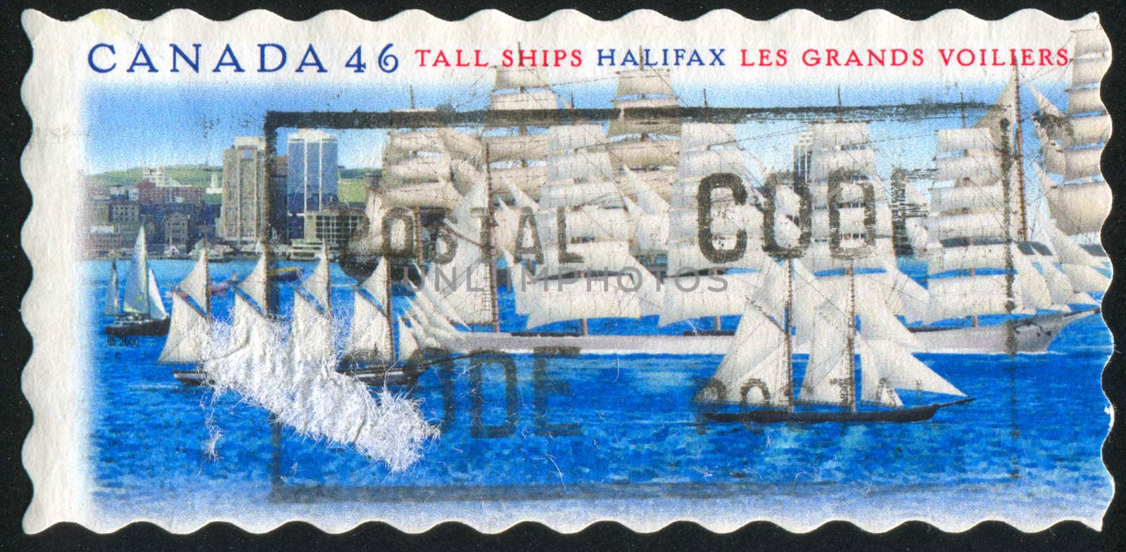 CANADA - CIRCA 2000: stamp printed by Canada, shows Tall Ships in Halifax Harbor, circa 2000