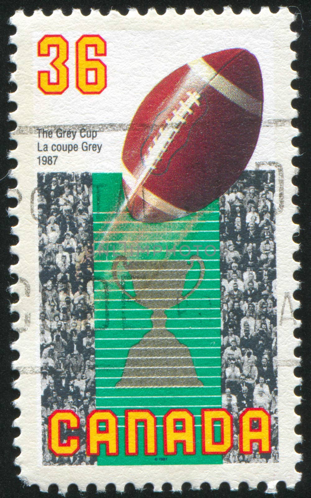 CANADA - CIRCA 1987: stamp printed by Canada, shows 75th Grey Cup Vancouve, circa 1987