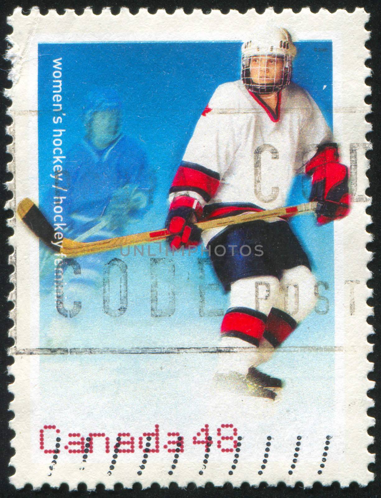 CANADA - CIRCA 2002: stamp printed by Canada, shows Hockey, circa 2002