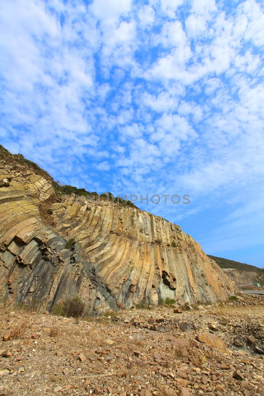 Hong Kong Geographical Park, the force of nature, folding and natural hexagonal column. 
