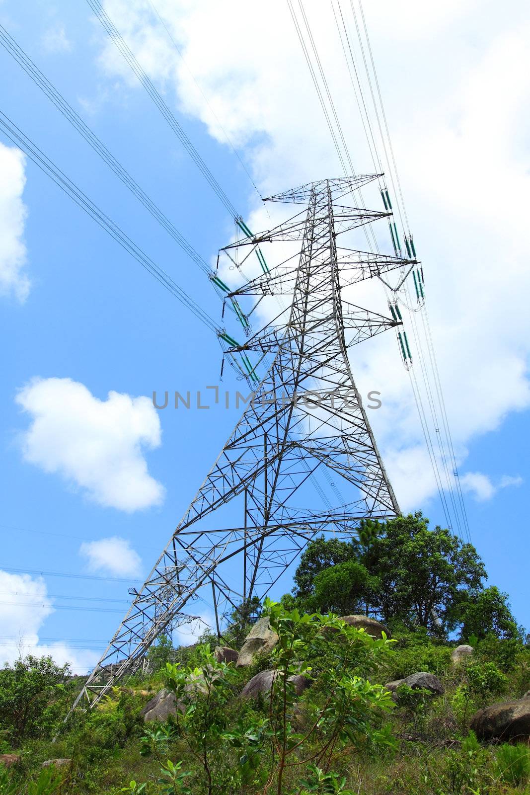 Power transmission tower with cables  by kawing921