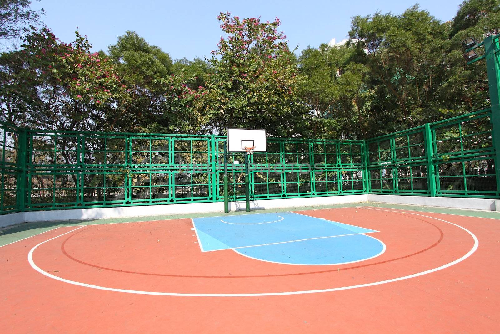 Basketball court in abstract view  by kawing921