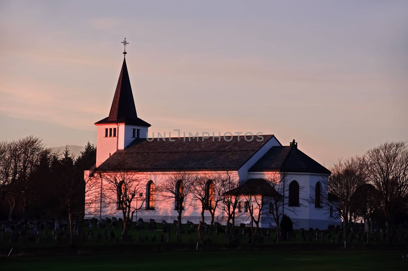 Church in sunset by GryT