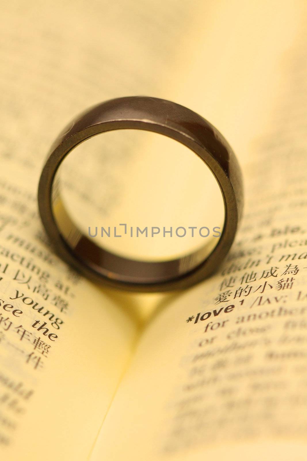 Love in all around: a ring with a word "LOVE".