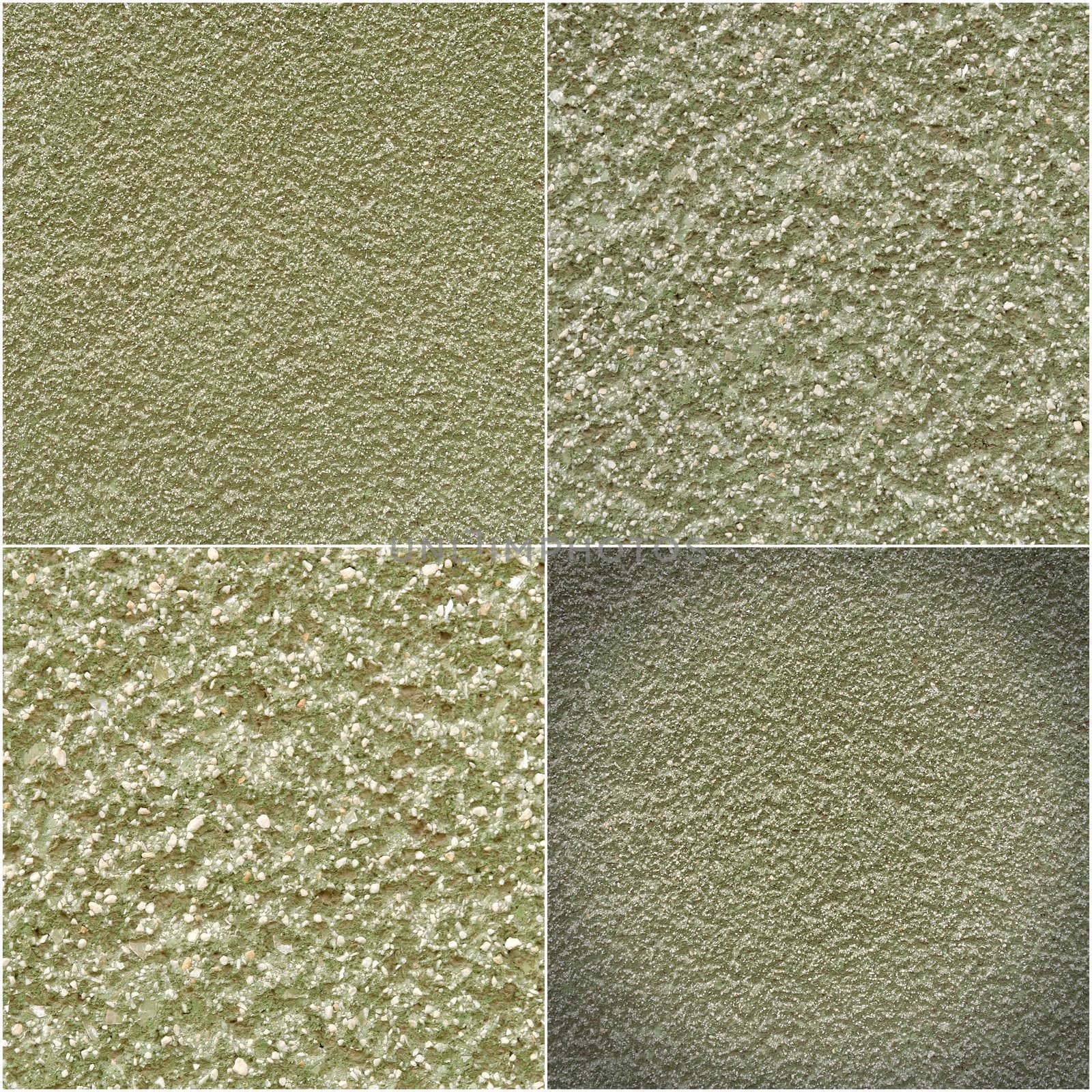 Digital Collage of four green wall facade textures