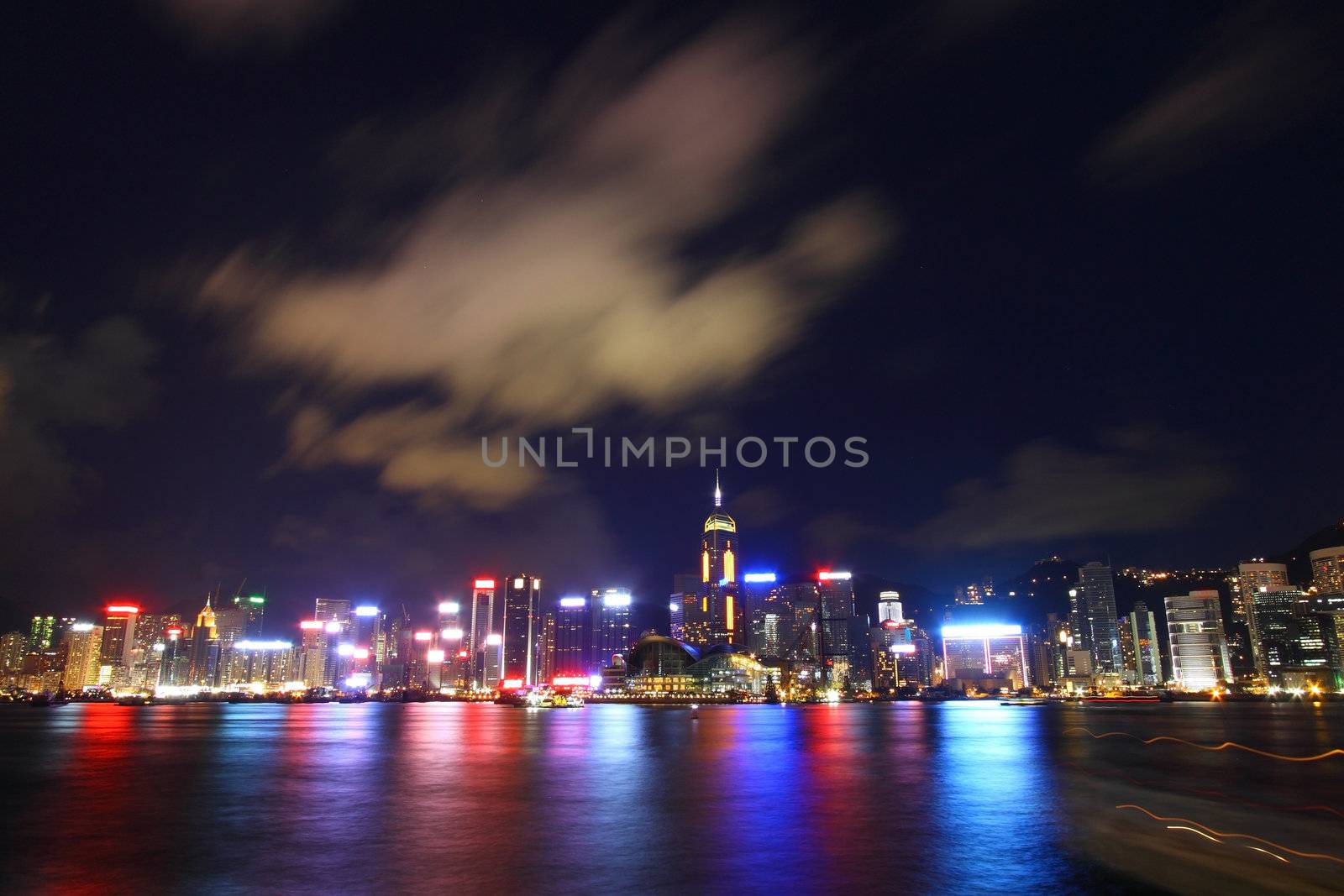 Hong Kong skyline at night by kawing921