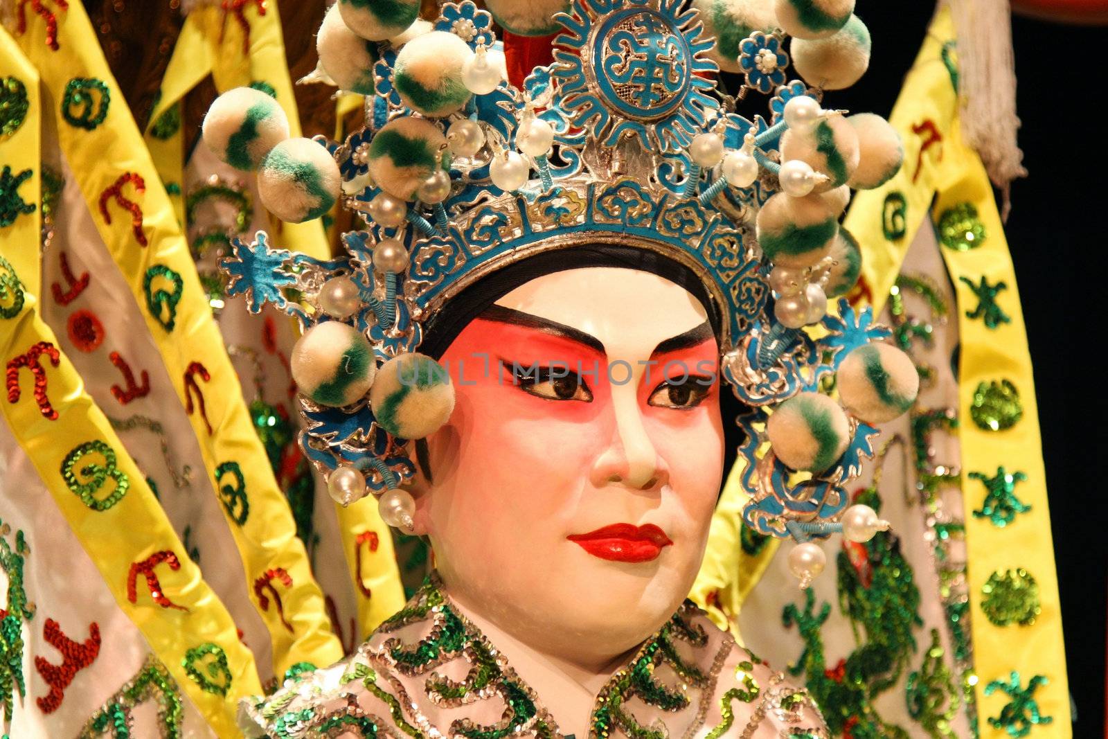 Cantonese opera dummy close-up.