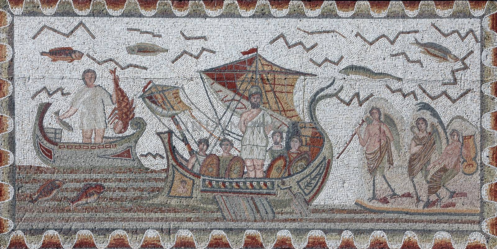 Ancient Roman mosaic by atlas