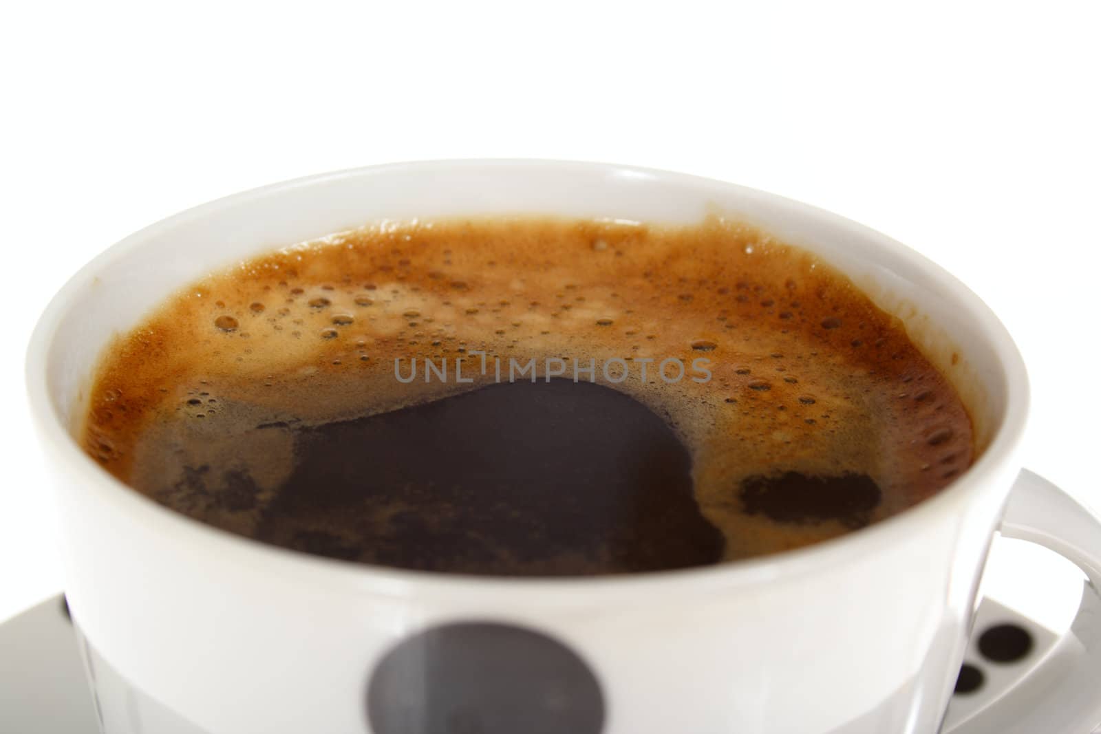 Coffee cup photo on the white background