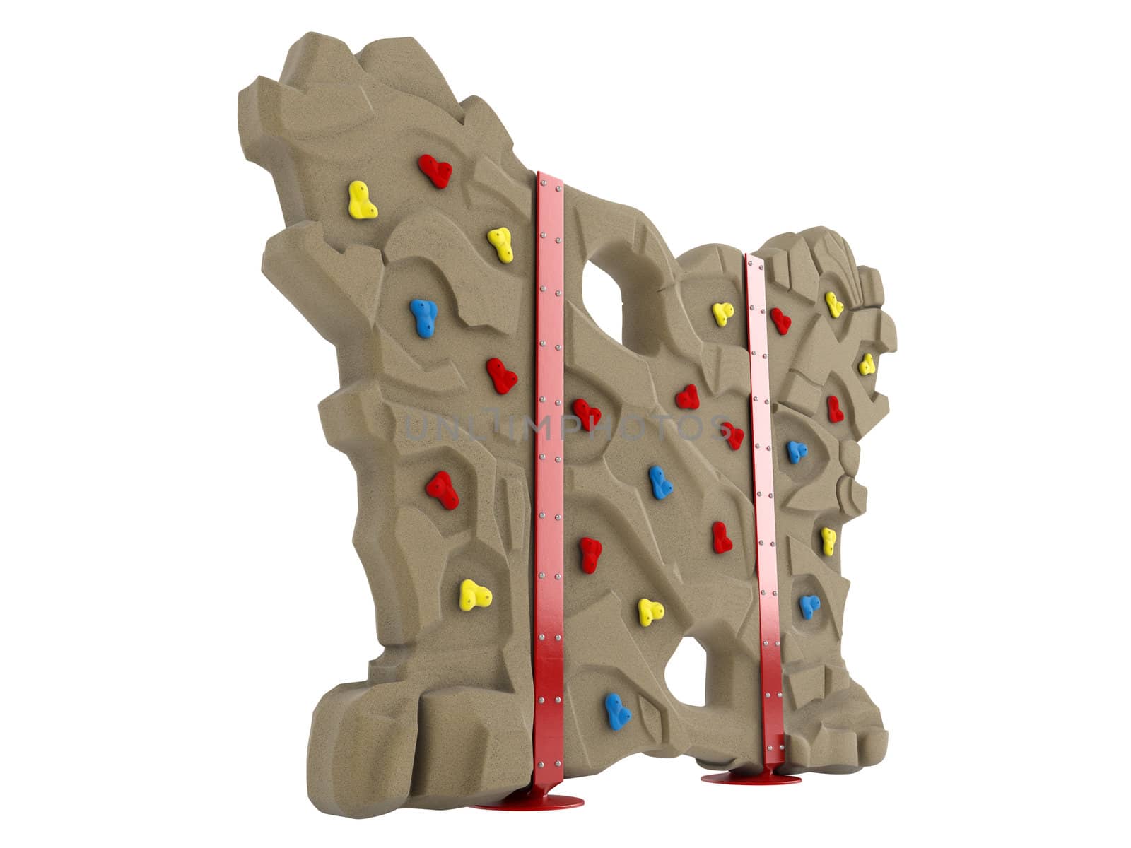 Climbing wall isolated on white background