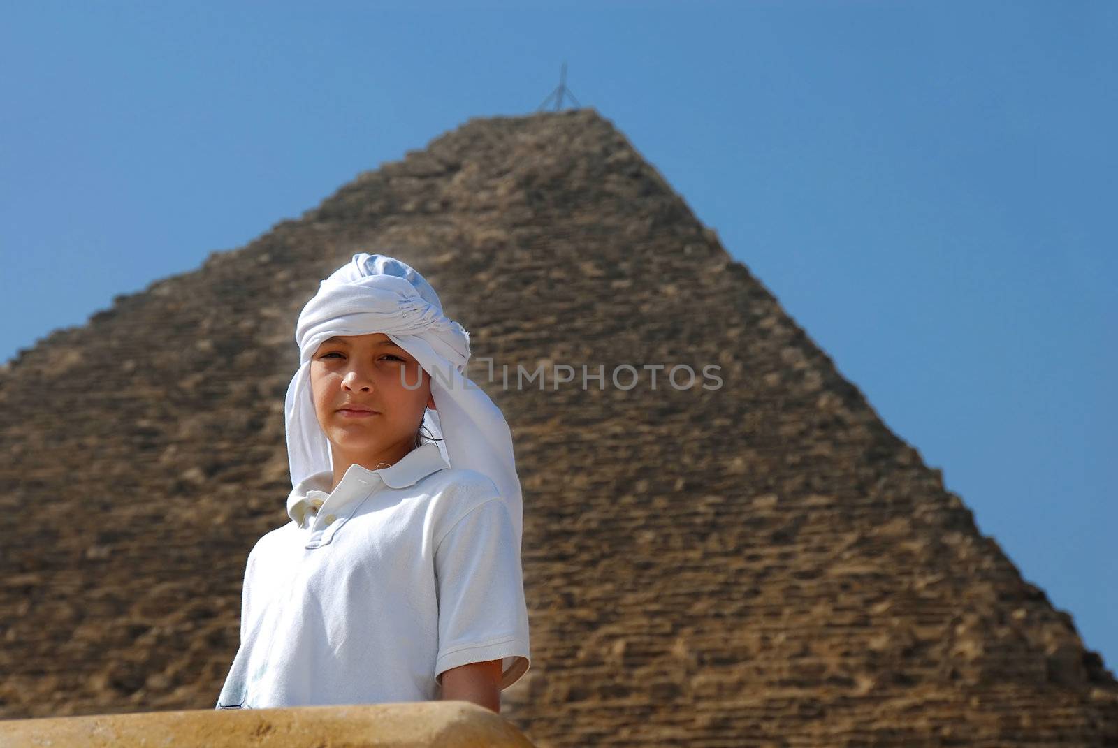 Boy tourist in Egypt by simply