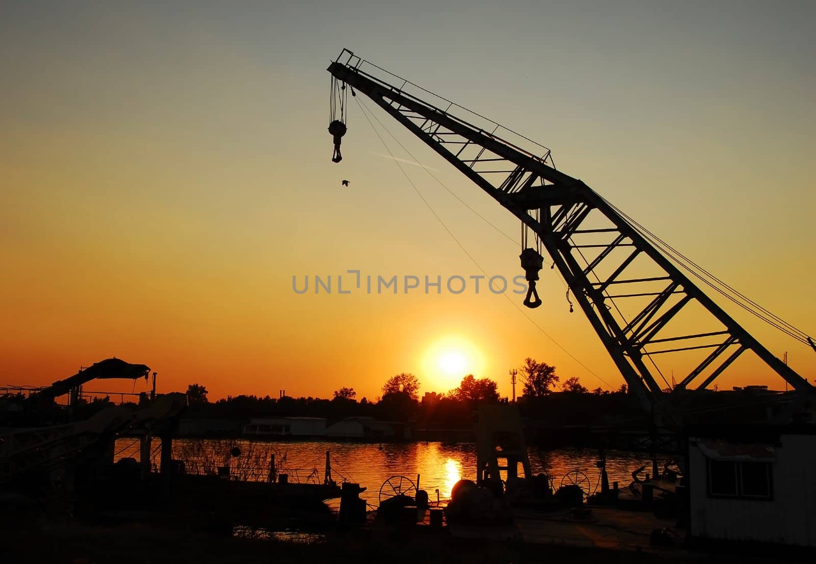 Sunset over Sava river by simply