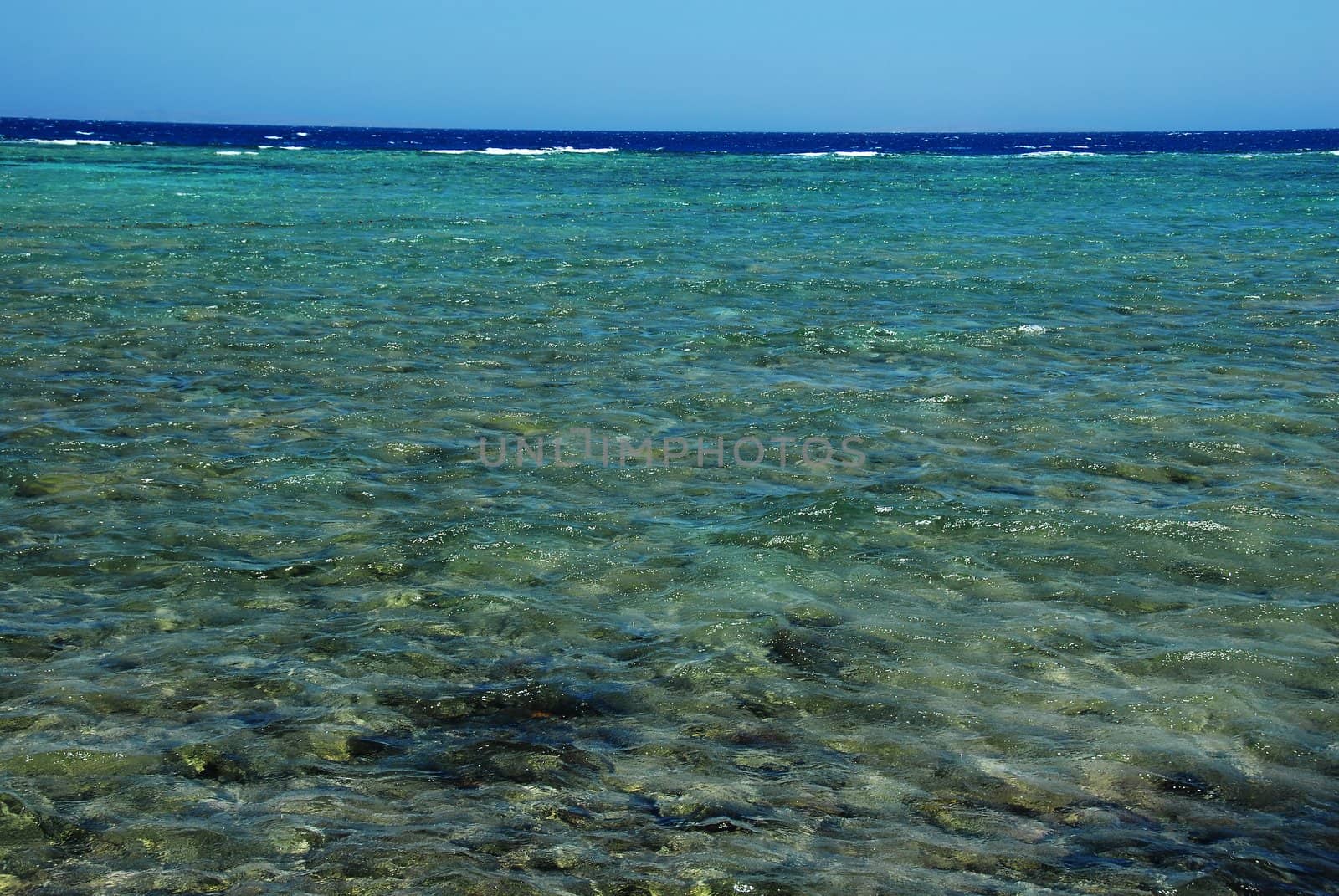 blue seawater of Red Sea in Egypt