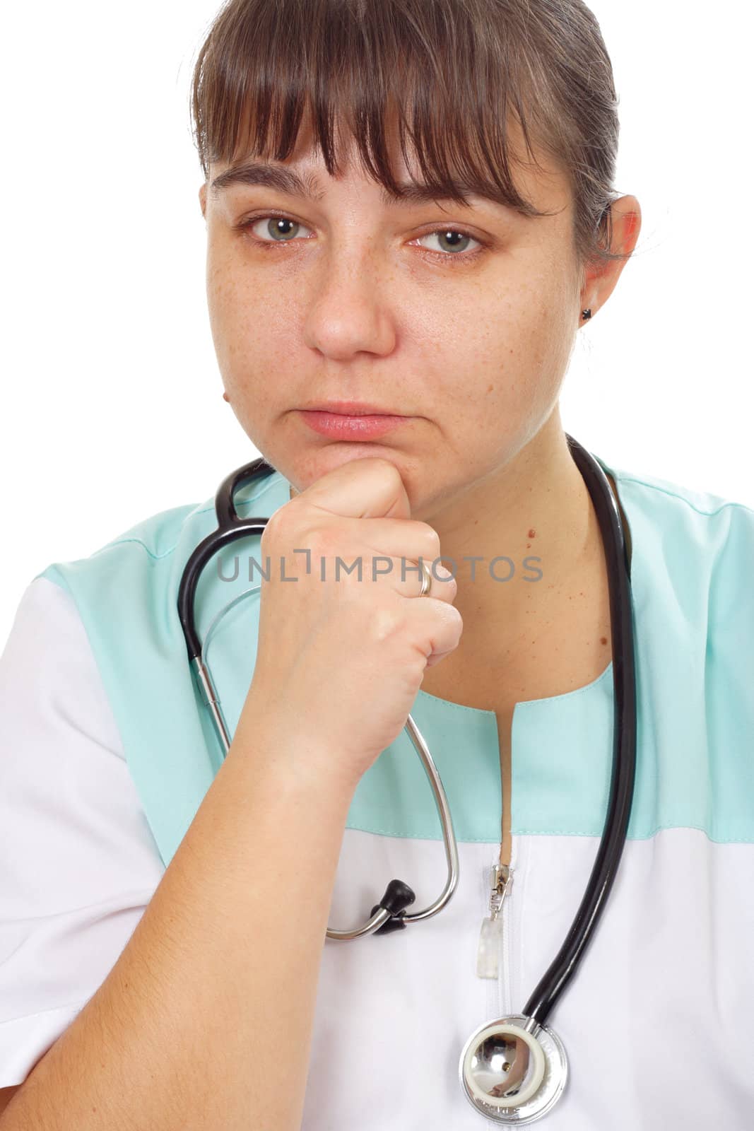 woman - medical photo on the white background