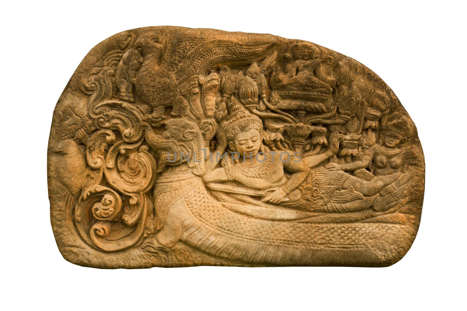 Carved sandstone  king bed by stoonn