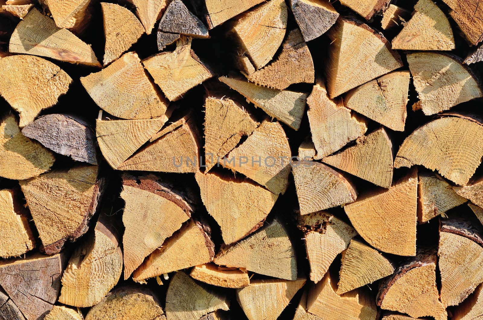 Pile of wood logging for heating stoves and fireplaces