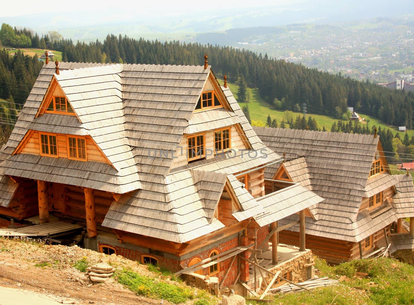 The wooden house in the mountain