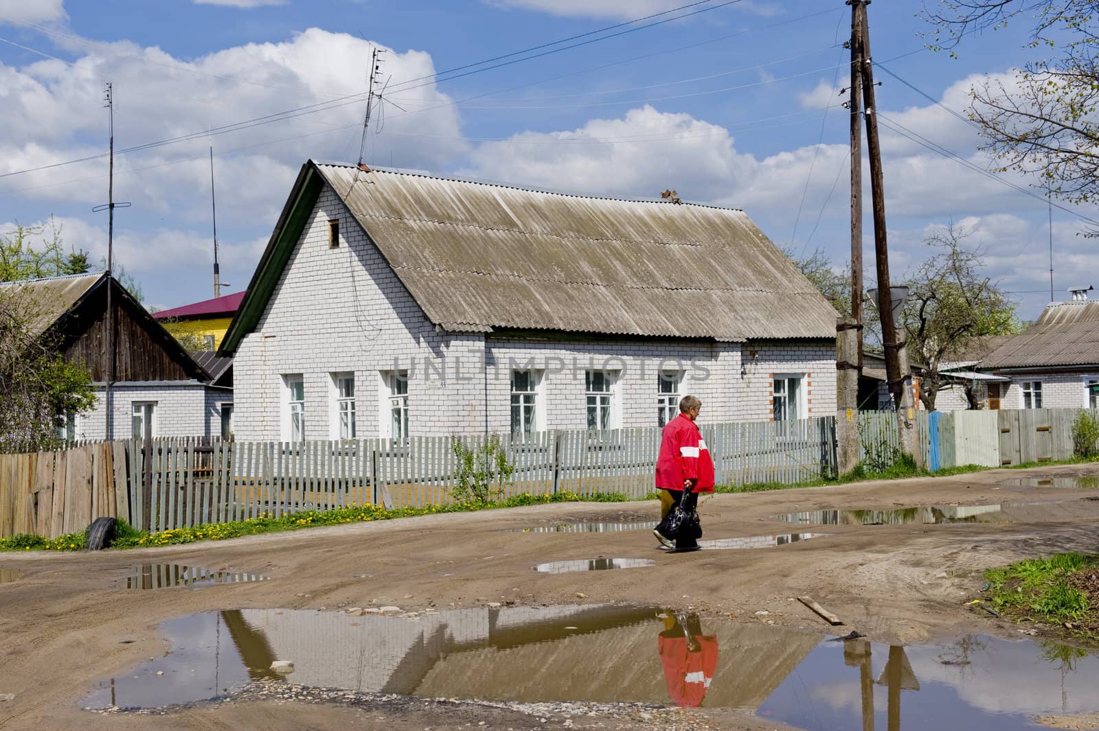 Rural street, taken in Russian province on May 2011