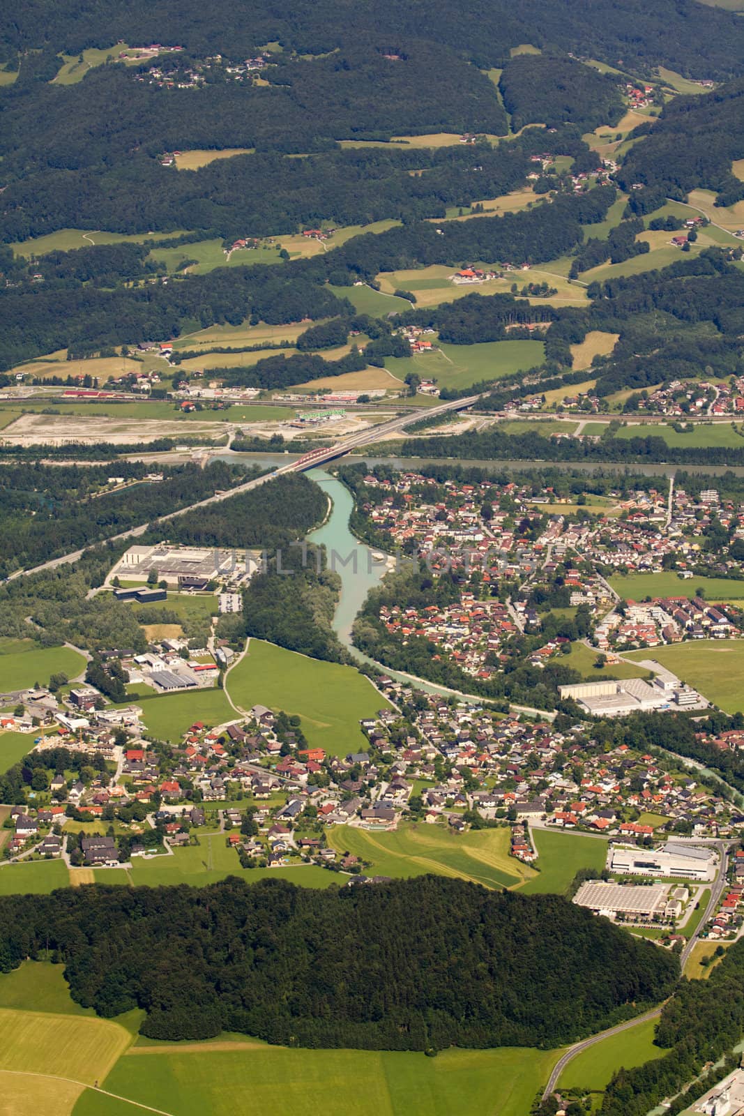 The Alpine mountains of Austria below the warm sun of summer