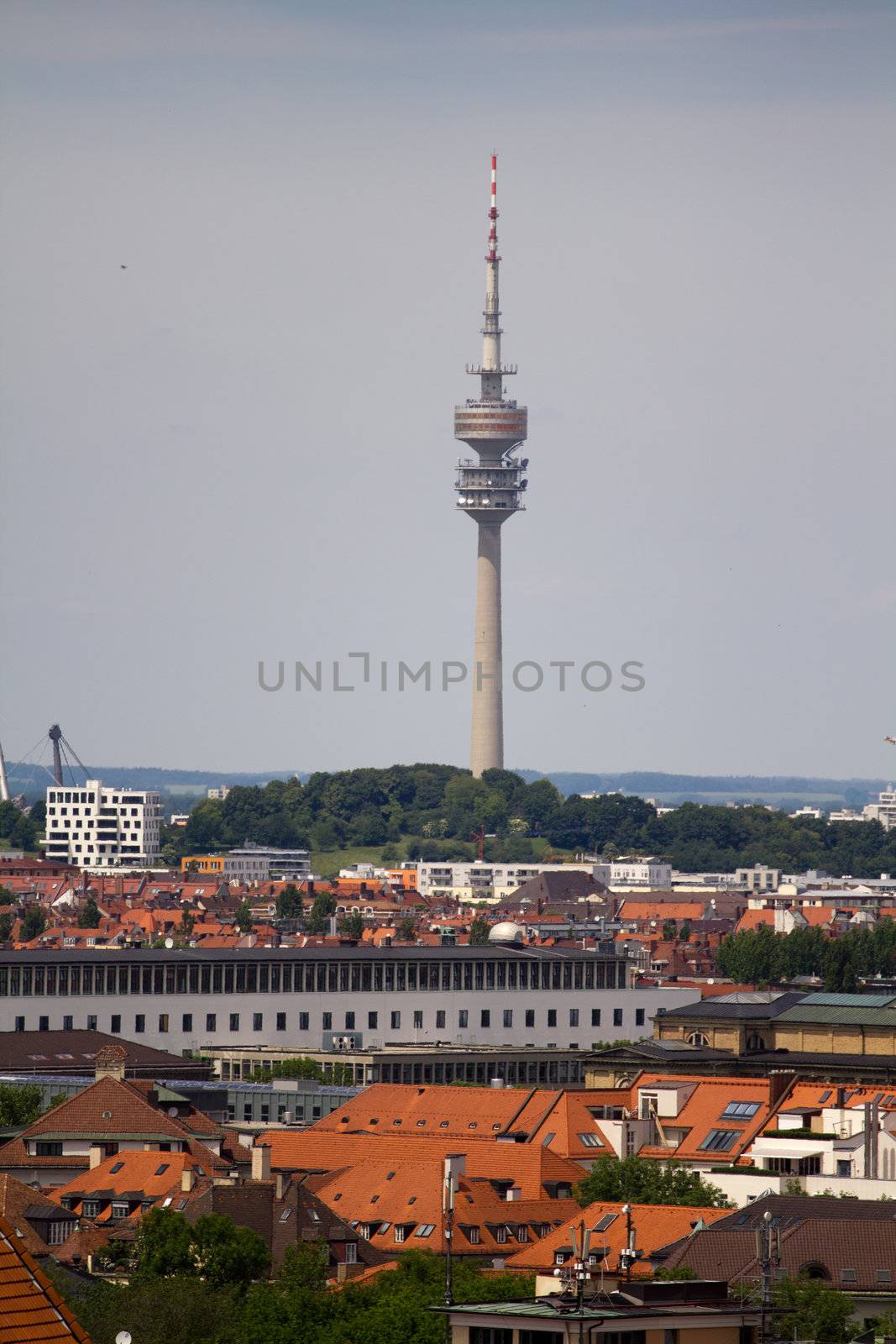The Cityscape of Munich in Summer, from above the Marienplatz
