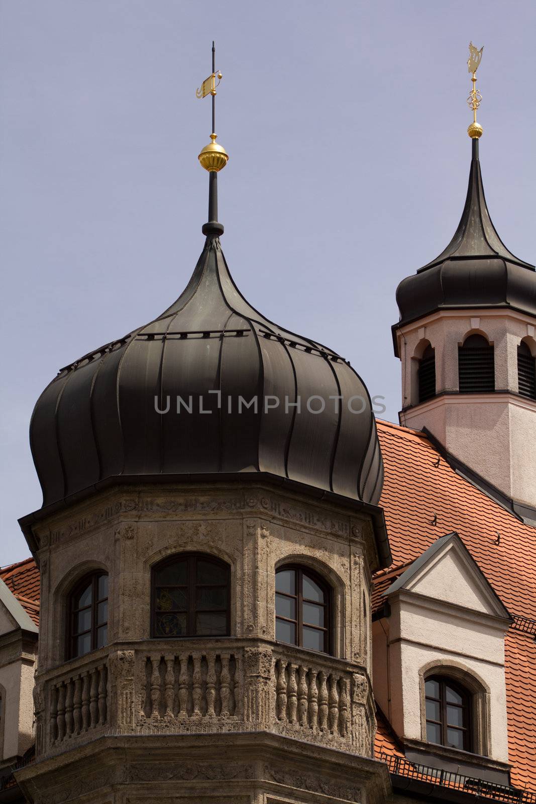 A Medieval Church stands in the centre of Munich, Germany