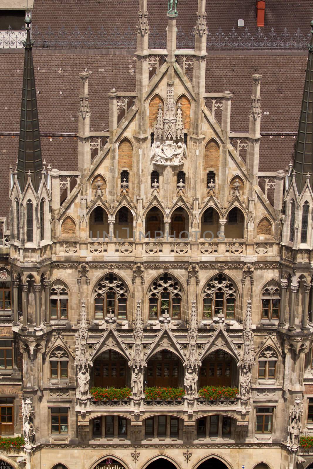 Munich historic medieval Rathaus, on Marienplatz
