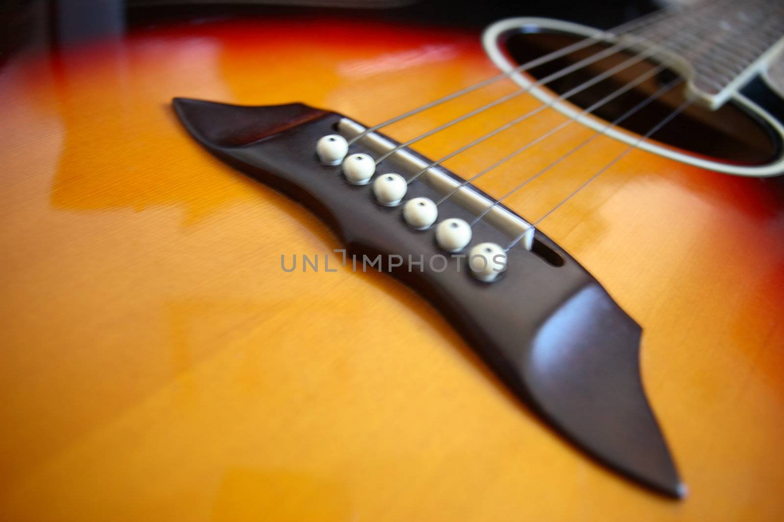 an abstract close up of an acoustic guitar