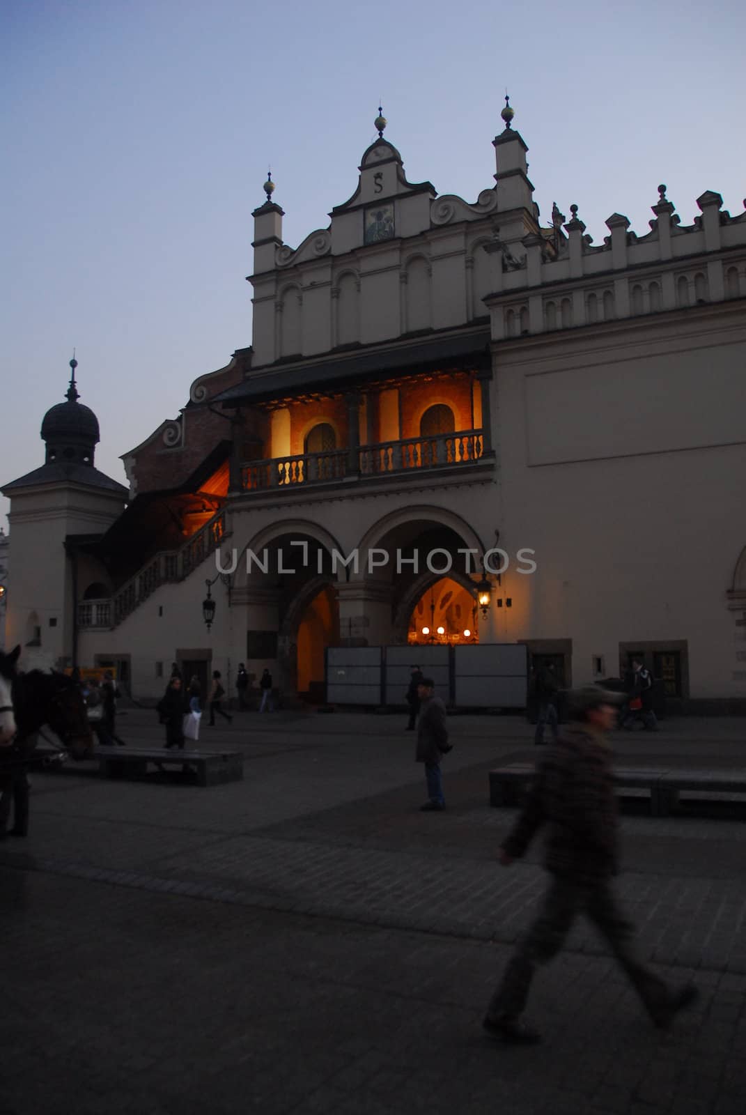 Sukiennice, old market place for medieval Krakow merchants is now fameous tourist destination.