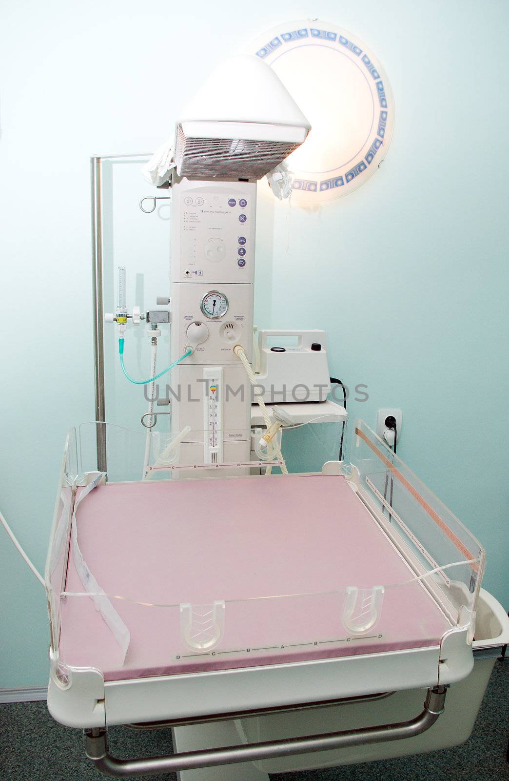 weighings of newborns.medical equipment in hospital.