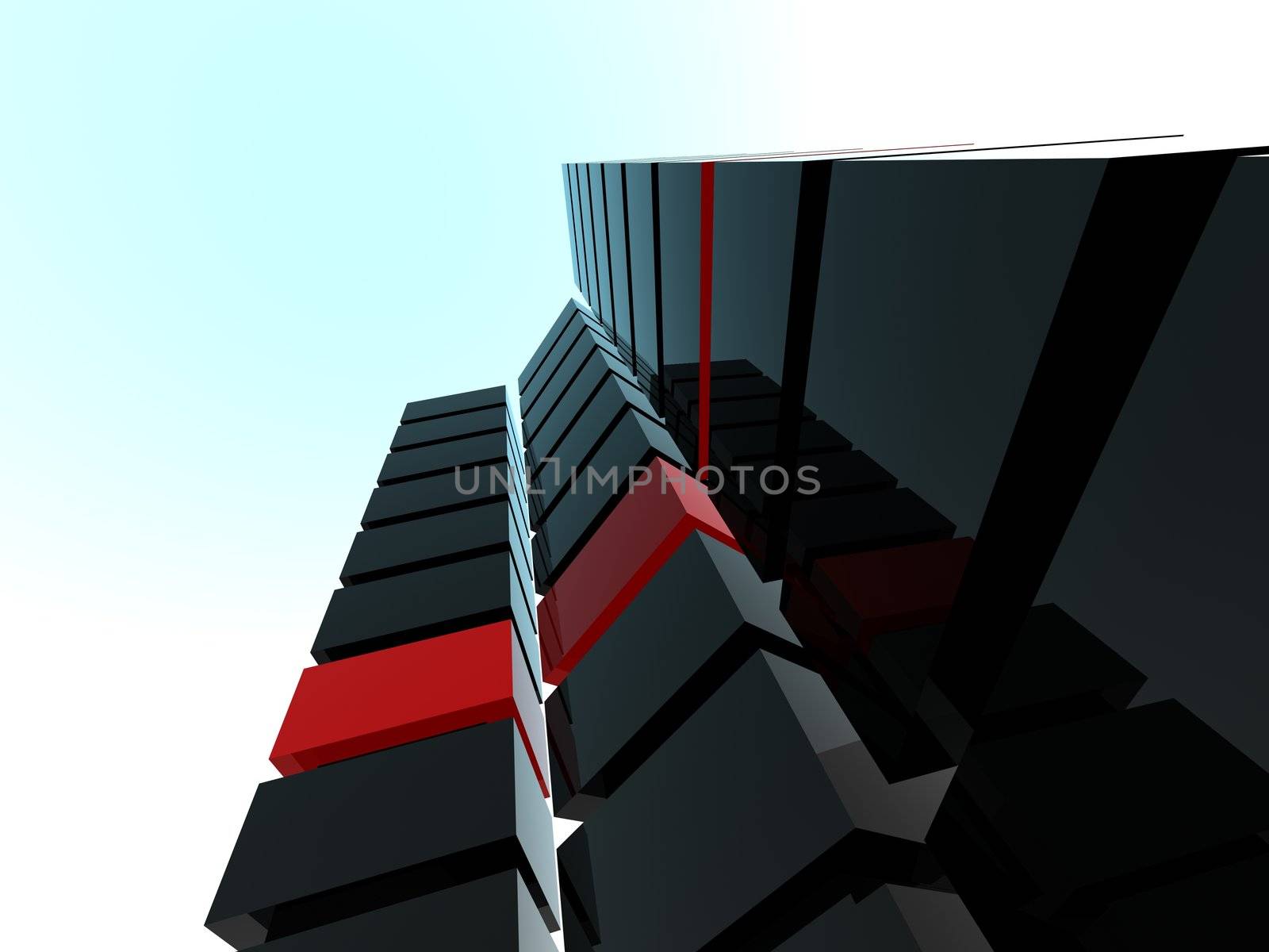 3D render modern buildings