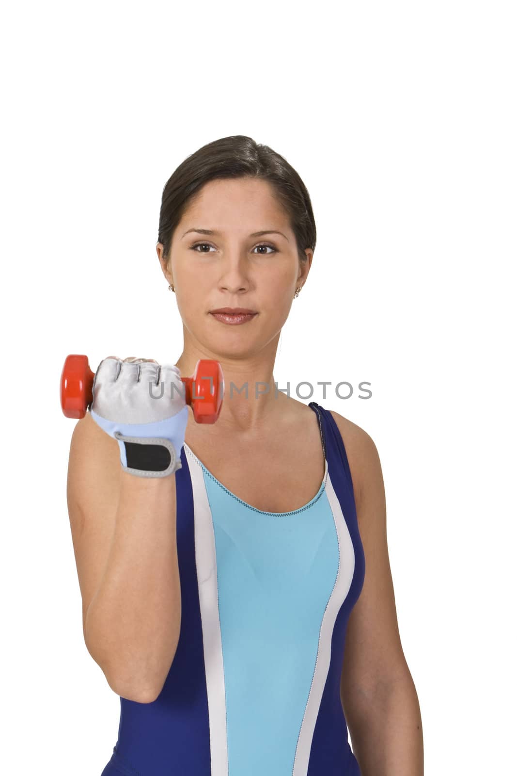 Portrait of a woman doing barbell exercises.Shot with Canon 70-200mm f/2.8L IS USM